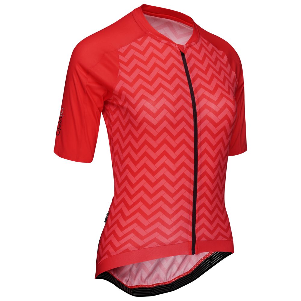 Womens red cycling sale jersey