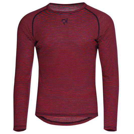 Rivelo | Mens Hathersage Merino Blend Long Sleeve Base Layer (Navy/Red)