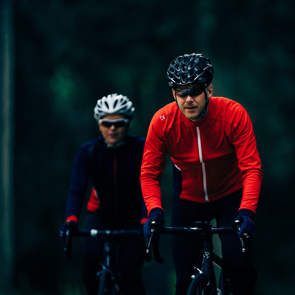 Rivelo  Mens Felcott Thermal Long Sleeve Jersey (Red/Navy)