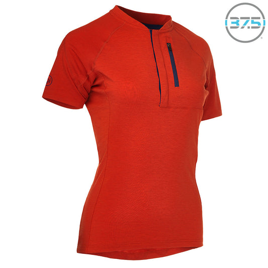 Rivelo | Womens Easton Merino Blend Henley Jersey (Burnt Orange)