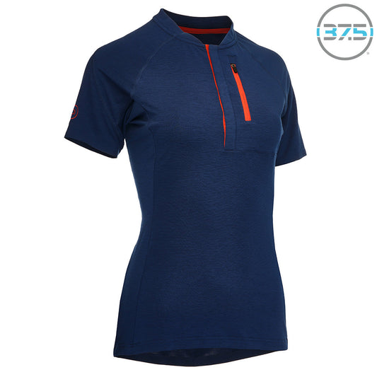 Rivelo | Womens Easton Merino Blend Henley Jersey (Navy)