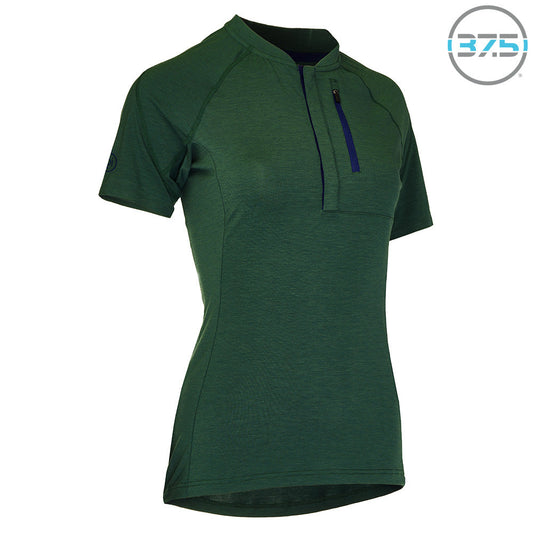 Rivelo | Womens Easton Merino Blend Henley Jersey (Racing Green)