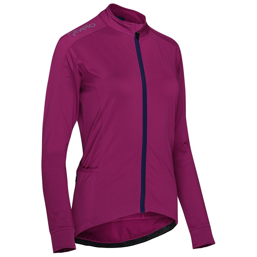 Rivelo | Womens Eco Frensham Thermal Long Sleeve Jersey (Magenta/Navy)