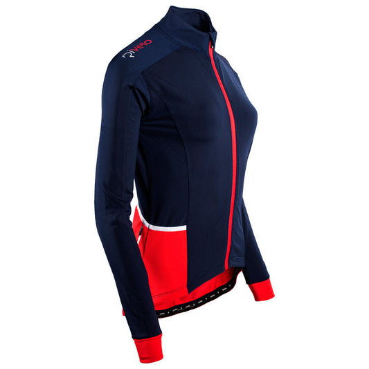 Rivelo | Womens Frensham Thermal Long Sleeve Jersey (Navy/Red)