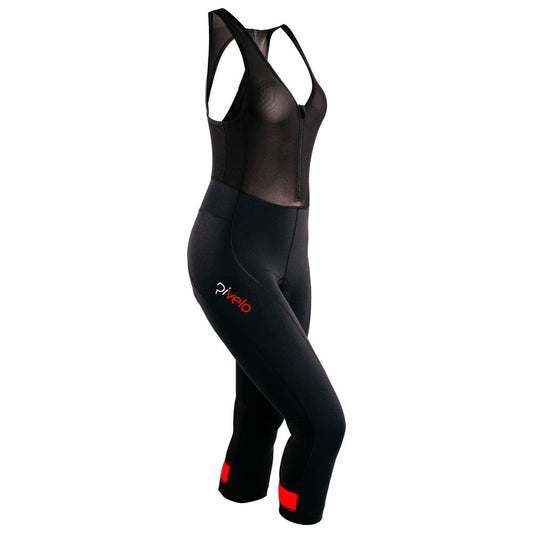 Rivelo | Womens Hazelwood 3/4 Bib Tights (Black/Red)