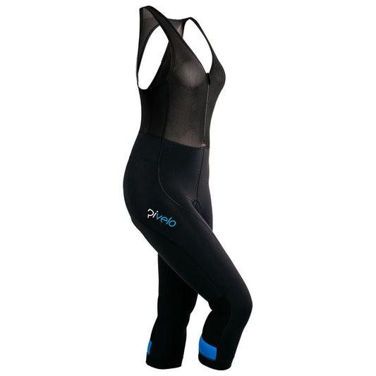 Rivelo | Womens Hazelwood 3/4 Bib Tights (Black/Teal)