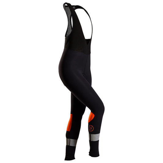 Rivelo | Womens Kennington Bib Tights (Black/Fluro Orange)