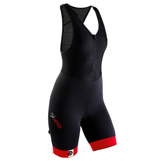 Rivelo | Womens Tideswell Bib Shorts (Black/Red)